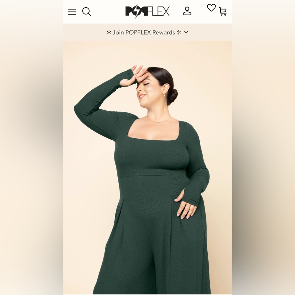 POPFLEX Go With The Flow Long Sleeve Jumpsuit - Pine